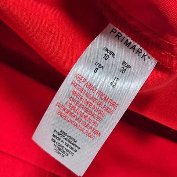 Primark Red Ruffle Pocket Dress Pants 6 - Picture 5 of 10